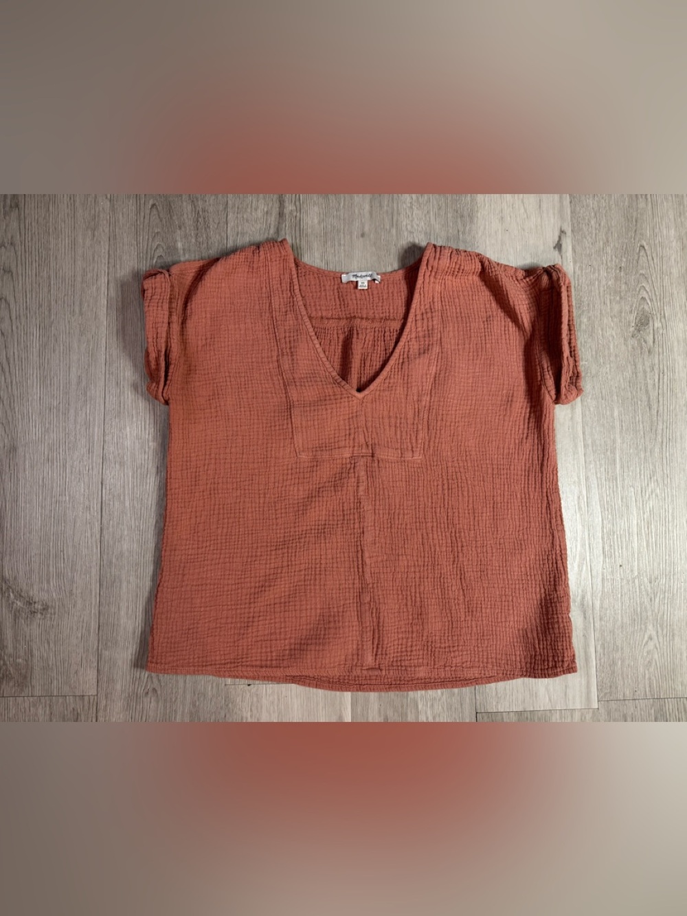Madewell Lightspun Westing Short Sleeve Dusty Rose Pink Boxy Shirt XS